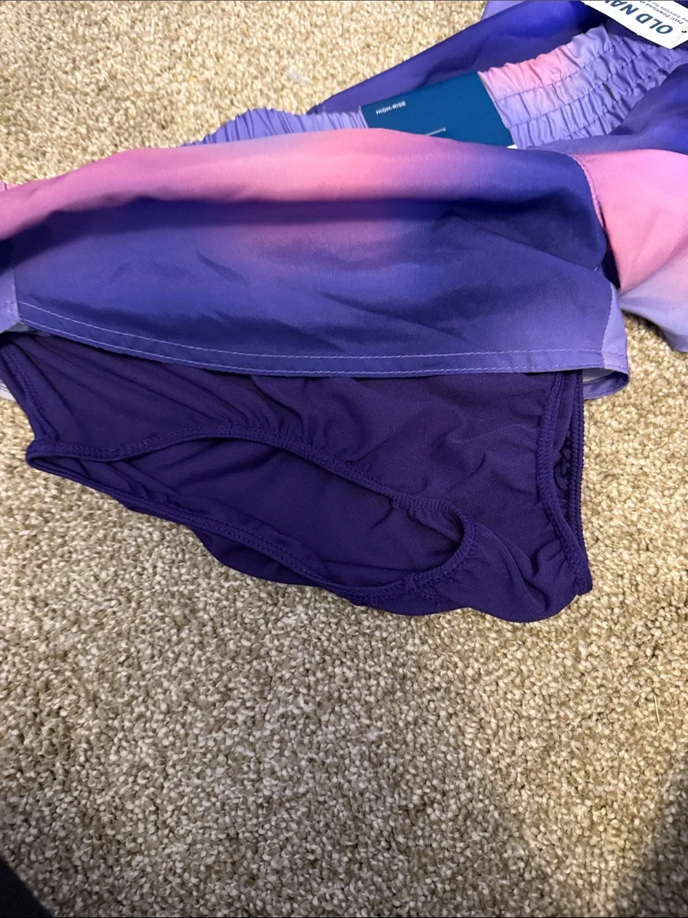 Old Navy Girls Purple and Pink Ombre Athletic Shorts
